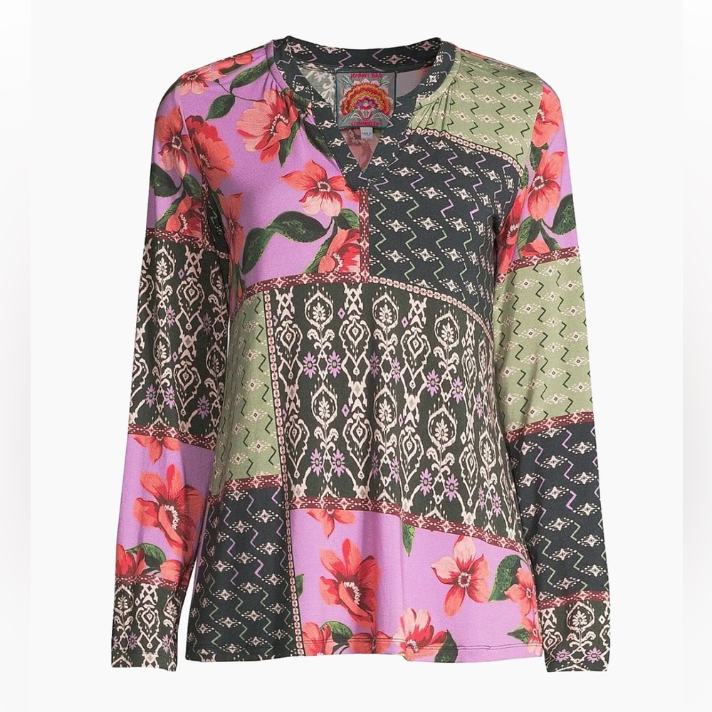 Johnny Was Multicolor Patchwork Blouse - image 1